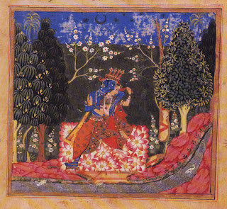 Folio from a Manuscript of the Gitagovinda of Jayadeva: Krishna and Radha in a Bower 