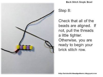 Click the image to view the beaded back stitch beading tutorial image larger.