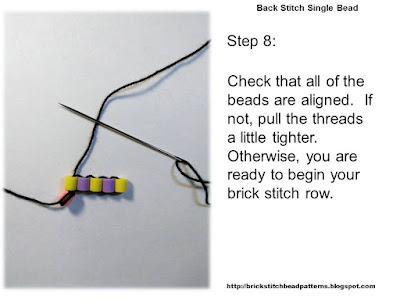 Click the image to view the beaded back stitch beading tutorial image larger.