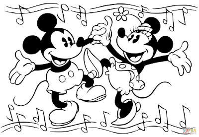 Coloriage Minnie And Mickey Mouse Qui Dansent Coloriages Avec Coloriage Mickey
