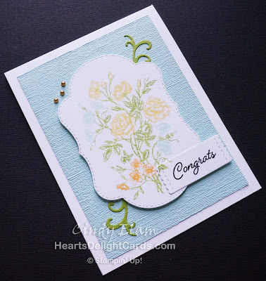 Heart's Delight Cards, Very Vintage, Stitched Seasons Framelits, Congrats, Stampin' Up!