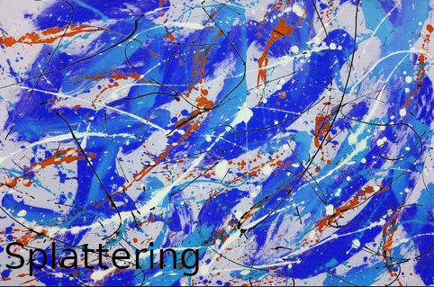 multi color paints splattered on white canvas