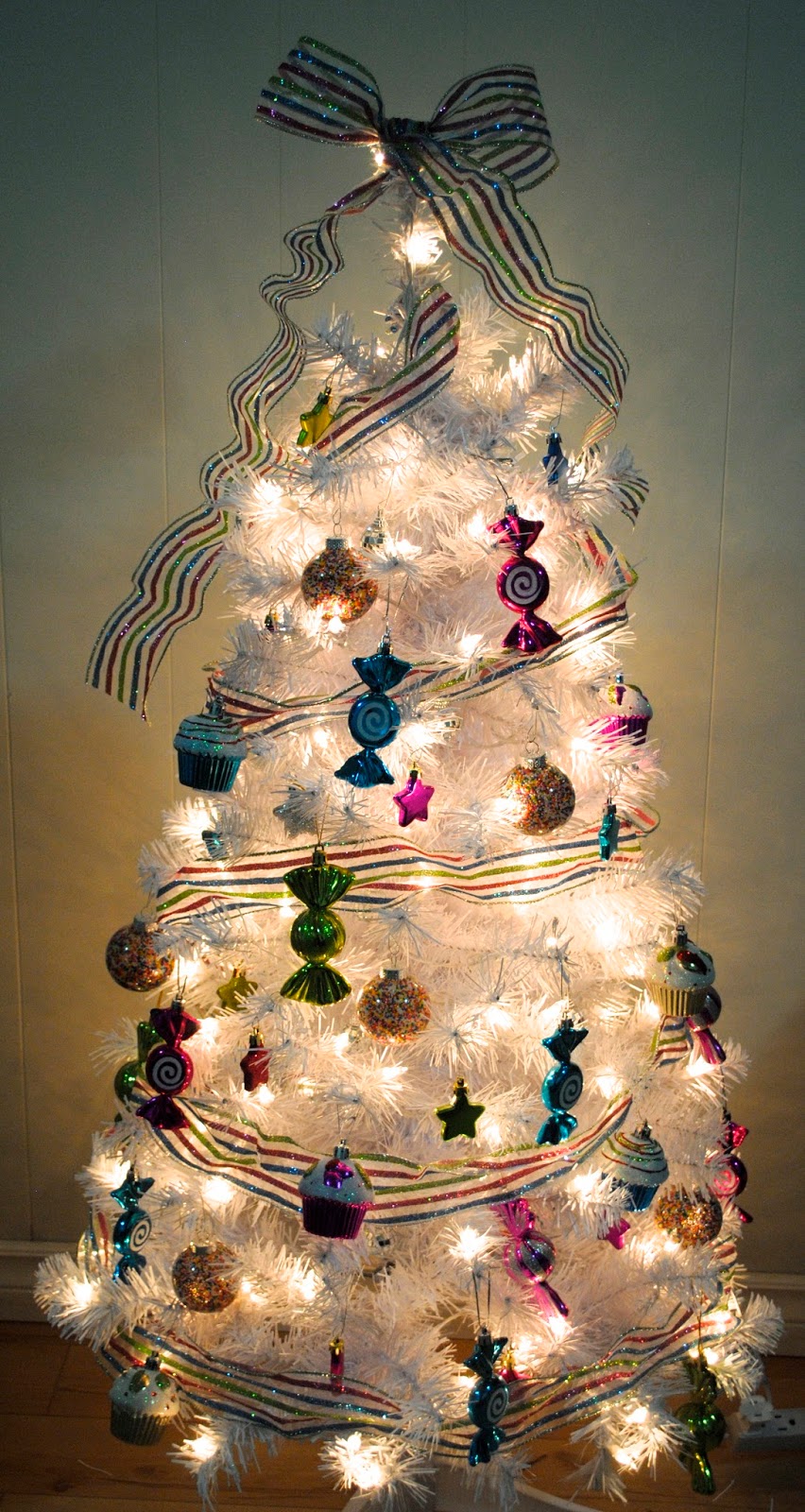 I've always wanted a white tree, covered with candy-themed 