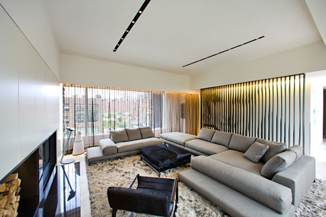 Photo of modern living room in one of the modern New York penthouses