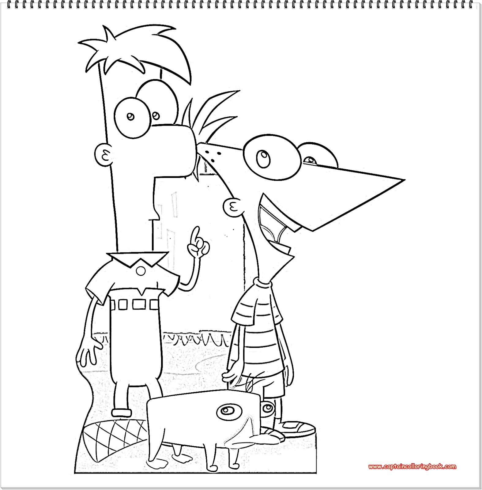 Phineas And Ferb Coloring Page Free Printable