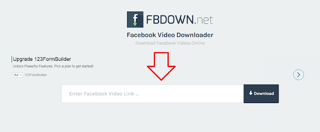 copy url video facebook pada kolom di situs fbdown