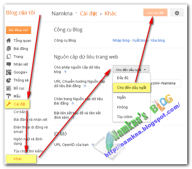 Lấy dữ liệu Blogspot khác và Bảo vệ dữ liệu blogspot bản thân.