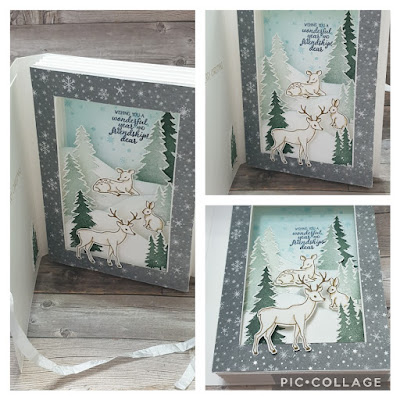 Peaceful deer Stampin up wow fun fold tunnel book Christmas card