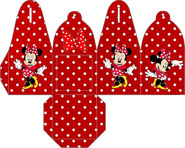 Minnie in Red and Polka Dots You can use this box for chocolates, candies or cupcakes.