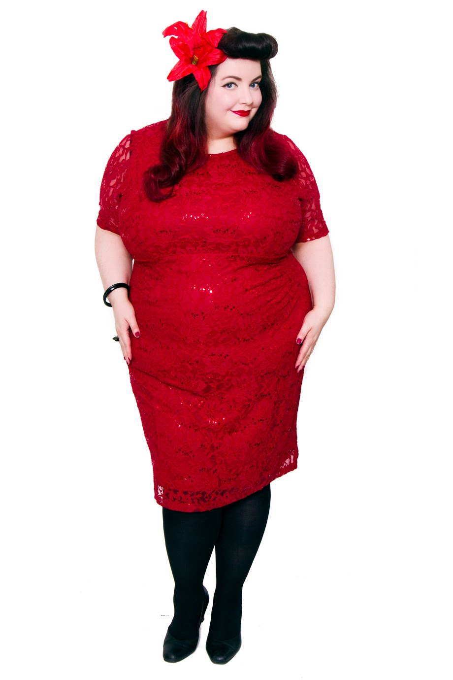Where The Wild Roses Grow - Feeling Festive in a David Emanuel All Over  Lace And Sequin Dress from Bonmarché