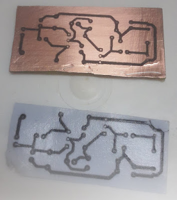 PCB layout printed on copper PCB