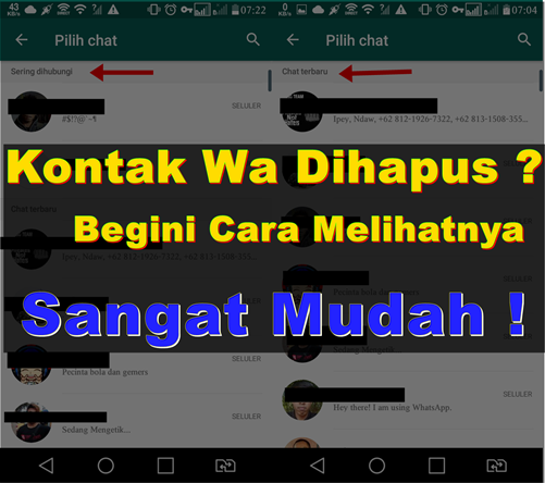 Cara melihat Chat/kontak yang dihapus pada whatsapp