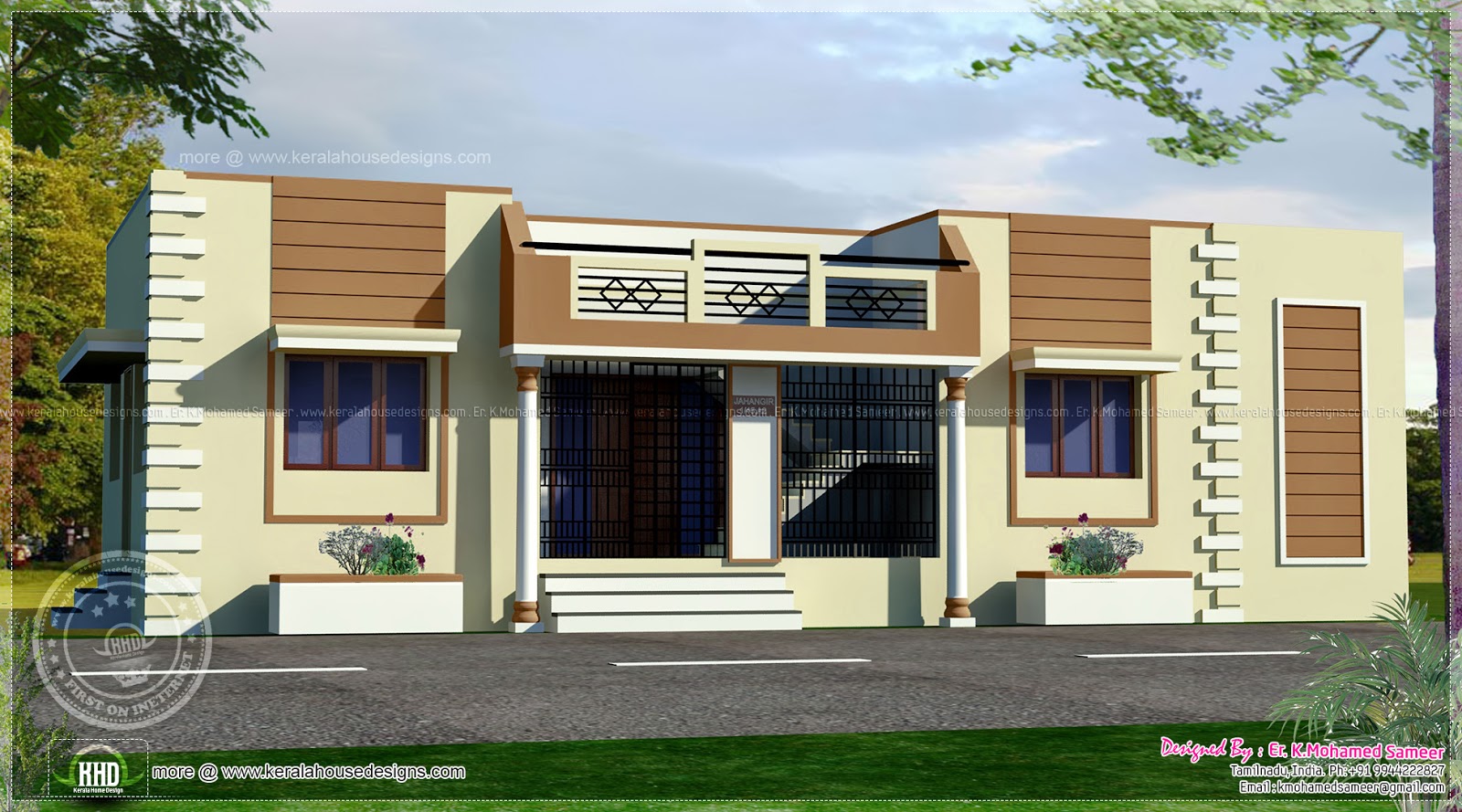 Tamilnadu style single floor home