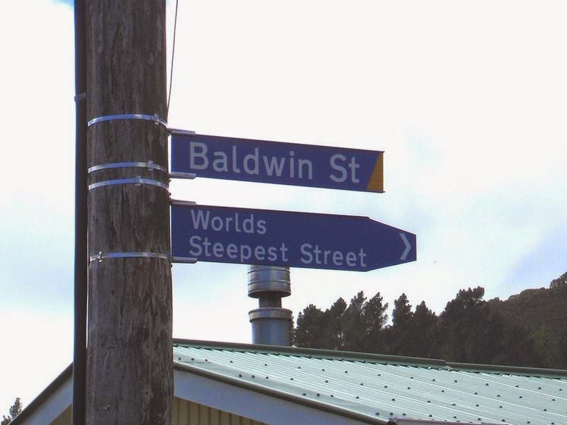 The world's steepest urban street, Baldwin Street, in Dunedin, New Zealand. Its slope reaches 35 percent or 19°, Which means that the distance 2.86 meters road rises by one meter. Baldwin Street is located in the North East Valley. 