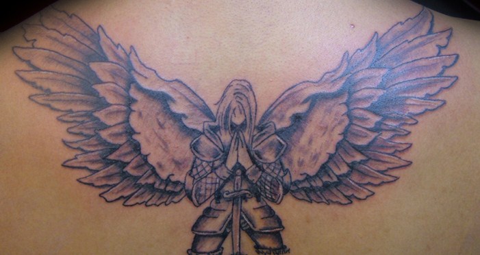 angel halo tattoo. Armored Angel Tattoo