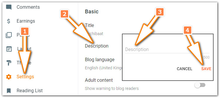 Blog का Title, Description और URL कैसे Change करे?