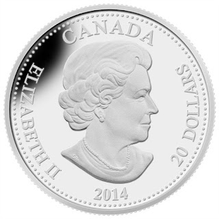 Canada 20 Dollars Silver Coin 2014 Queen Elizabeth II