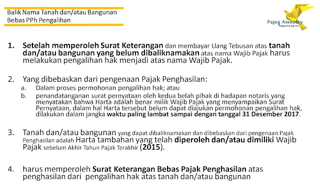 Pajeg Amnesty: Balik Nama Tanah dan/atau Bangunan Bebas 