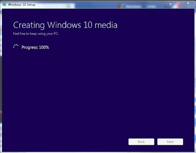 Creating Windows 10 media 100%