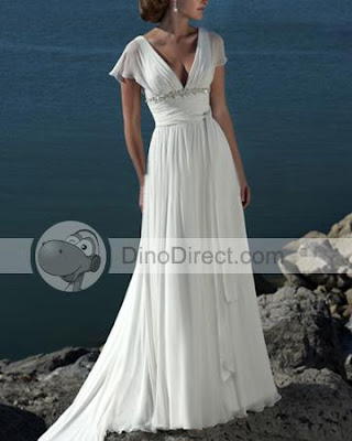 Backless Dress on 16   Chiffon Backless V Neck Wedding Dresses Gown