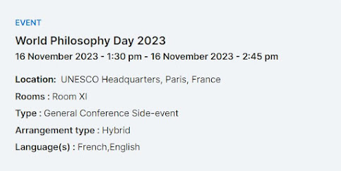 16 November, World Philosophy Day 2023