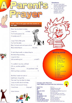 With many cute illustrations, this parents day worksheet will help kids learn new vocabulary.