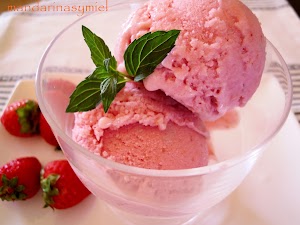 Helado de fresas