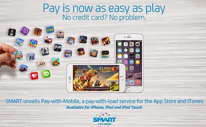 Smart Pay With Mobile, Buy Songs from iTunes with Smart Prepaid and Postpaid, Buy Apps for Apple with Smart Prepaid and Postpaid