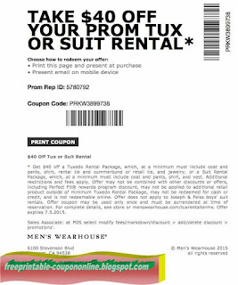 Free Printable Men's Wearhouse Coupons