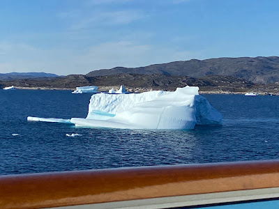 icebergs in water in southern Greenland