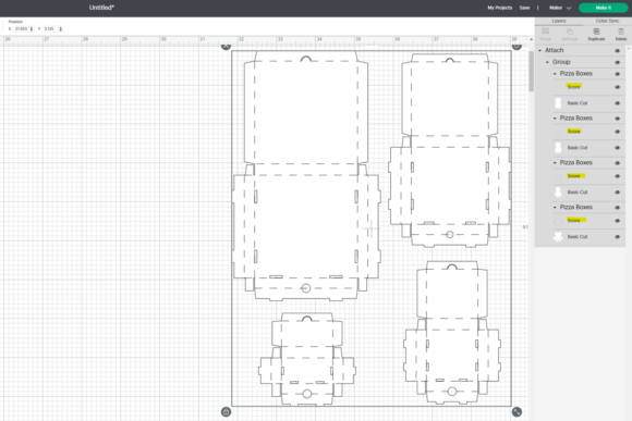 3D SVG Mini Pizza Box Templates - Multiple Size