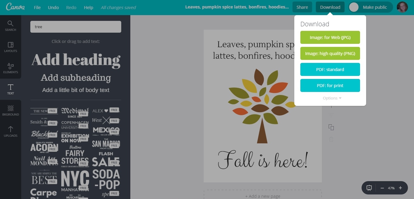 how to create a printable with canva