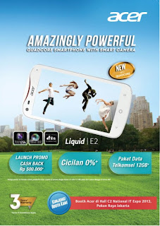 Promo Acer Liquid E2 cashback Rp 500.000