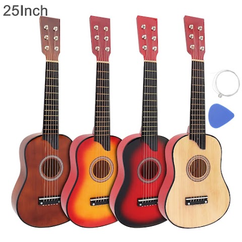 25 Inch Basswood Acoustic Guitar 6 Strings Guitarra with Pick Strings Mini Ukulele Accessories Musical Instrument Gifts