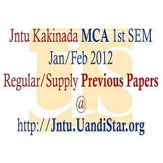 Jntu Kakinada MCA 2012 1st SEM Previous Papers