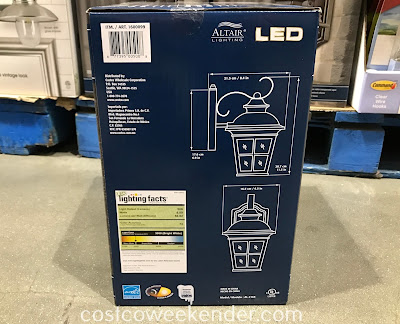 Costco 1600099 - Altair Outdoor LED Coach Light dimensions