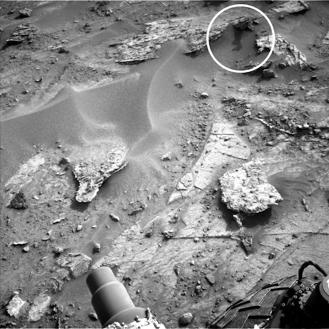 Here's what looks like water on the surface of Mars.