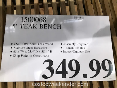 Deal for the 5-ft Teak Wood Bench at Costco