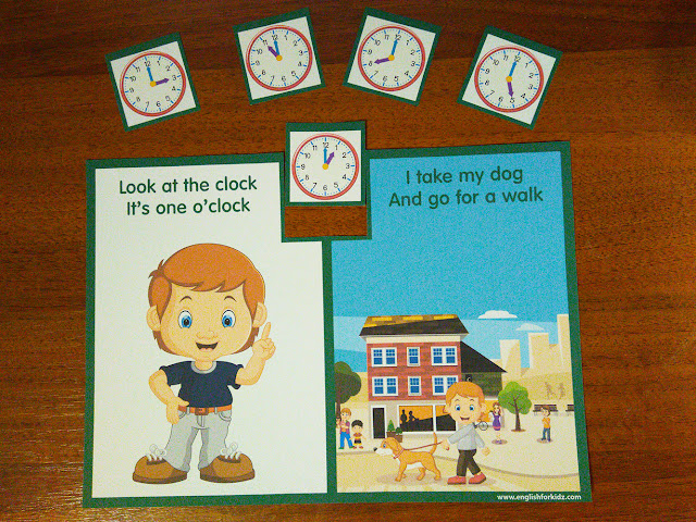 Telling the time worksheet with the cut-out part