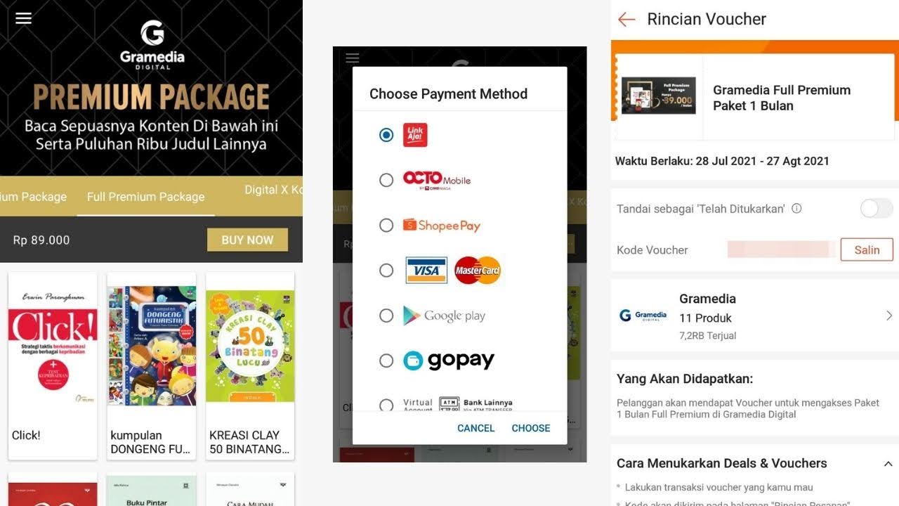 menggunakan voucher gramedia digital