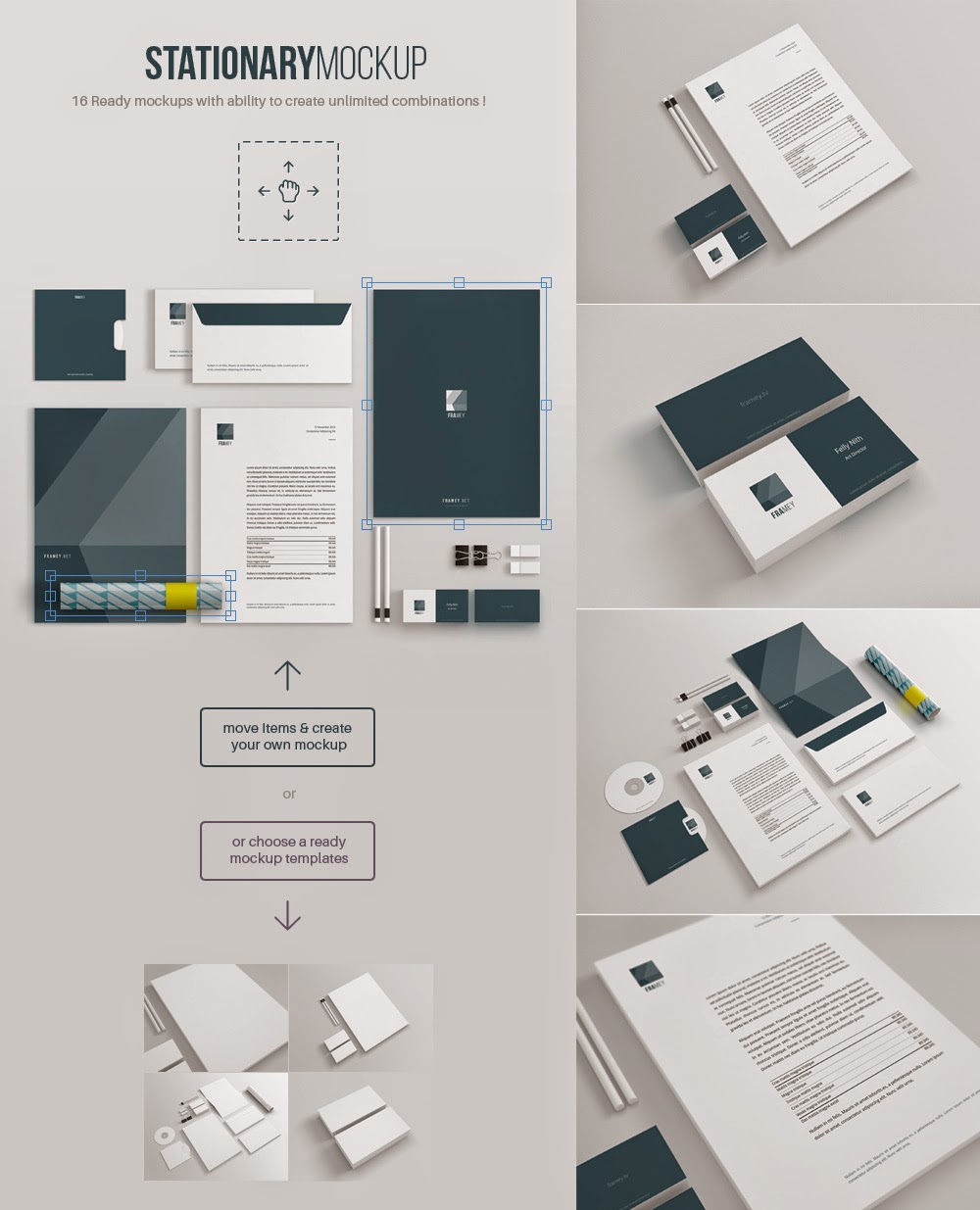 Free PSD Stationery Mockup