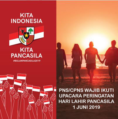 PNS/CPNS Wajib Ikuti Upacara Bendera Hari Lahir Pancasila 1 Juni 2019