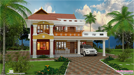 beautiful villa elevation