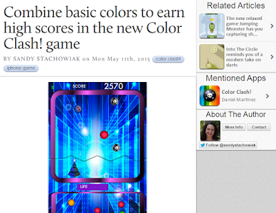 AppAdvice article on Color Clash!