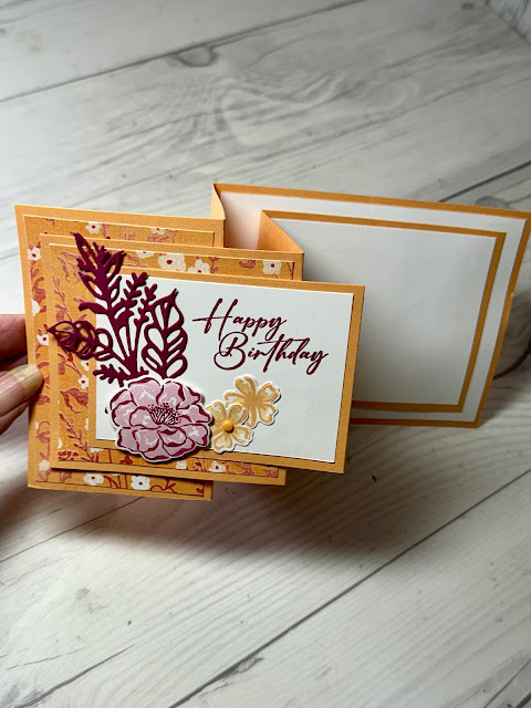 Floral greeting card using two of the stamps sets from Stampin' Up! Unbounded Beauty Suite Collection