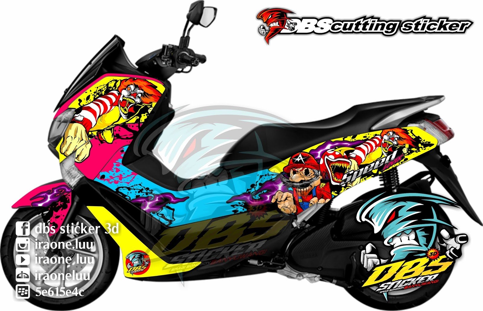 Cutting Sticker 3d Motor Yamaha Nmax Zombie