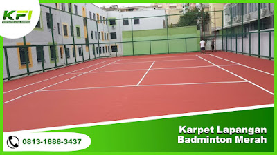 Karpet Lapangan Badminton Merah
