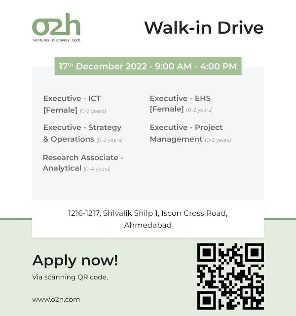 Job Availables, o2h ventures discovery tech Job Vacancy For ICT ,Strategy &Operations,Research Associate Analytical, EHS,Project Management