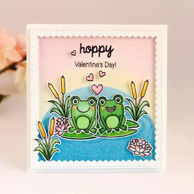Sunny Studio Stamps: Froggy Friends Valentine's Day Frog Card by Amy Yang