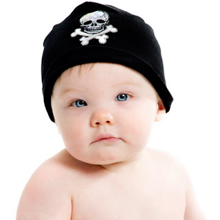 Black Applique Hat with Black Skull Rockin Hats by Baby Rebellion